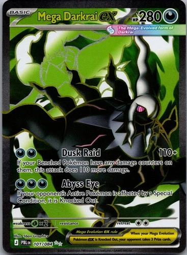 Mega Darkrai ex 101/084 Double Rare Pitch Black Pokemon Holo Near Mint