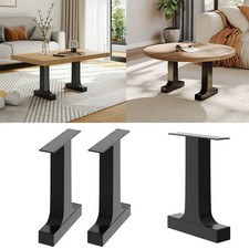 Set of 2 Black Industrial Metal I Shape Coffee Table Legs Desk Bench Frame Legs