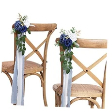Wedding Aisle Decorations for Wedding Ceremony Set of 10 Pew Flowers for Blue