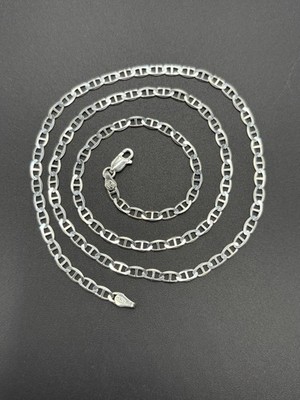 22 Zoll Neuzustand Sterlingsilber 3,7 mm Mariner Gliederkette Halskette 7 Gramm 