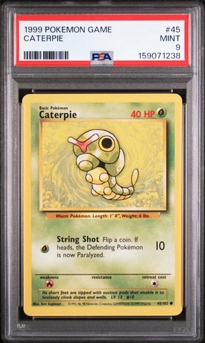 1999 POKEMON BASE SET UNLIMITED #45 CATERPIE PSA 9