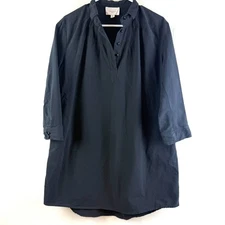 Tuckernuck Pomander Place Shirt Tunic Dress Black Old Money Preppy Sz L Coastal