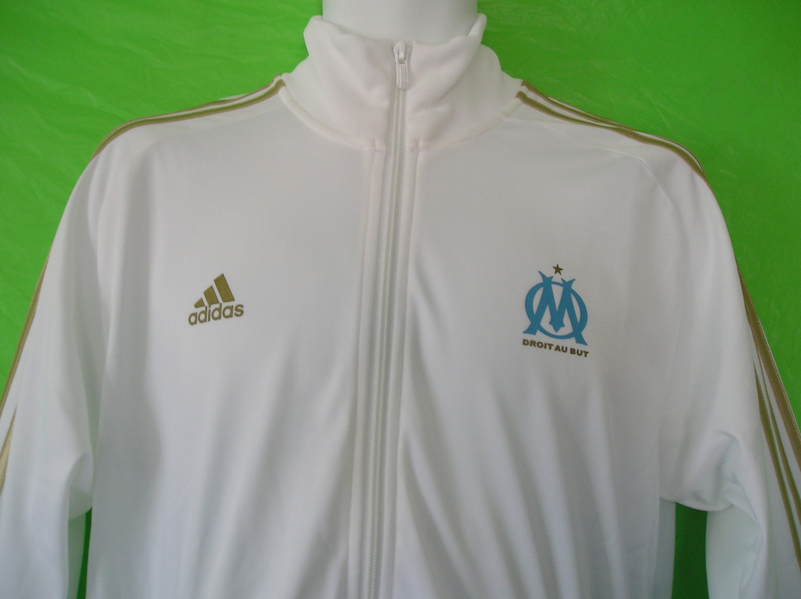nw~Adidas OLYMPIC MARSEILLE CORE Track shirt sweat jersey Soccer Jacket~Men sz M