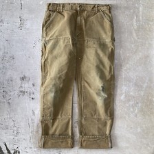 Carhartt Double Knee Pants B01 BRN Loose Original Fit Union Made in USA (36x32)