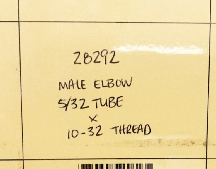 Lote de 5 nuevos codos machos Lawson 28292 tubo 5/32" x 10-32 rosca, latón Foto 2 de 4