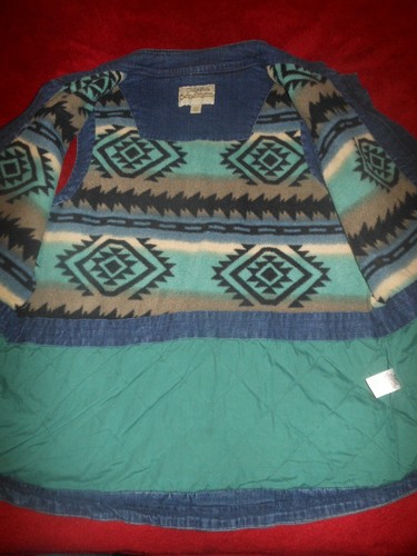 Cabela's denim vest Flannel lined Women's sz Large Zipper front Excellent cond - Picture 4 of 6