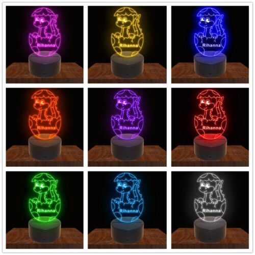 Dinosaur Personalized Custom Neon Sign Baby Night Light 16 Colors By Remote - Bild 1 von 15