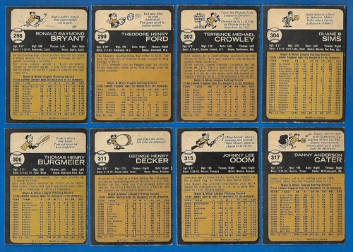 1973 OPC 73 O PEE CHEE MLB BASEBALL CARD ERROR & VARIATION 265-396 SEE LIST - Picture 77 of 249