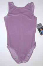 Danskin Leotard Bodysuit Tank Velvet Lilac Purple Shimmer Gymnast New Girl