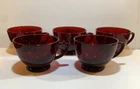 Vintage Anchor Hocking Royal Ruby Red Glass Cups Coffee Tea Set of 5 2 1/4" x 3"