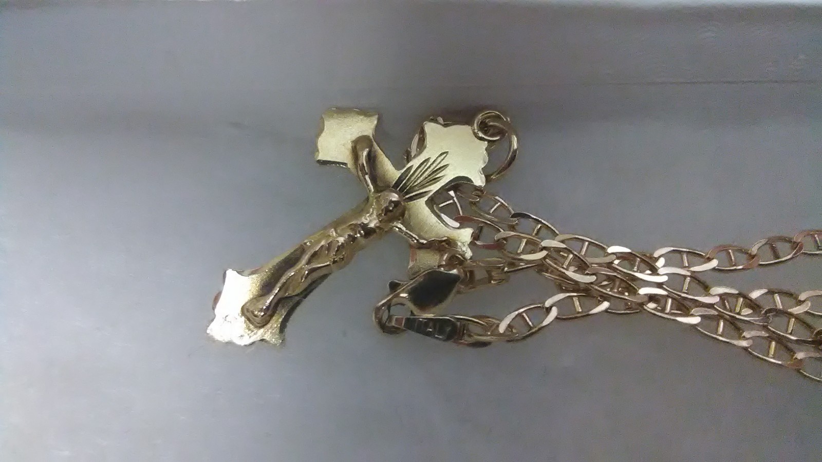 14K Gold Italy anchor necklace eBay