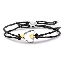 NEW CHARRIOL Marina Heart Yellow Gold-tone & Stainless Steel Heart Wrap Bracelet