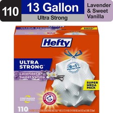 Ultra Strong 13 gallon Trash Bags, Tall Kitchen Trash Bags,  110 Bags