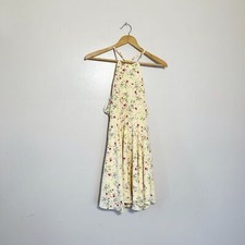 SALE! Yellow Francesca’s Floral Ruffle Fit and Flare Dress Size XS NWT