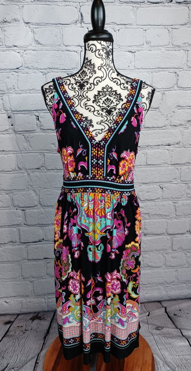 Dressbarn womens sleeveless stretch knit floral print tie back