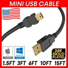Mini USB Cable USB 2.0 Sync Charge Mini B Cord for GoPro Hero 3 , GPS, PS3 Lot