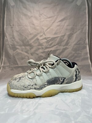 Size 7Y - GS Jordan 11 Retro Low Light Bone Snakeskin CD6847 002
