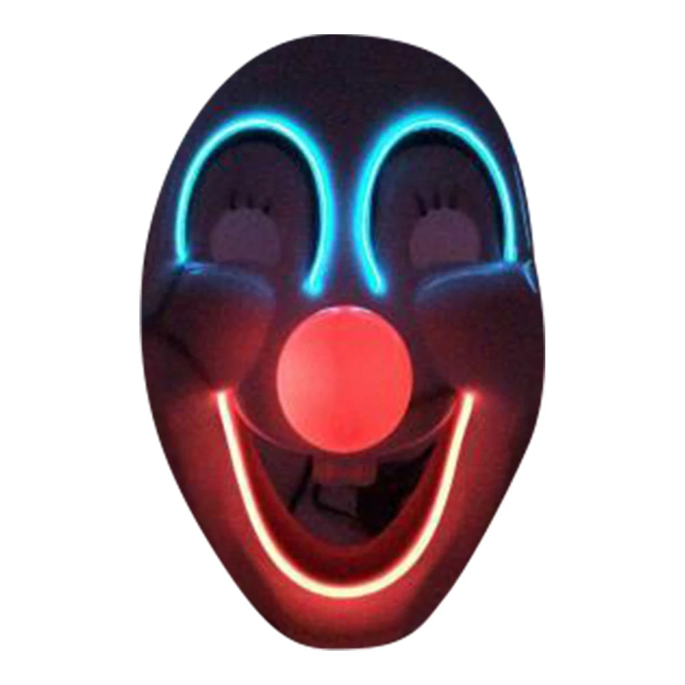 LED Leucht-Maske Kinder  Clown mit roter Nase Karneval Fasching Fastnacht - Bild 3 von 3