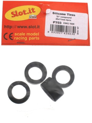 Slot.it SIPT03 Reifen Ø19,8x12,2mm dwg 1028 Slicks S1 Silikon