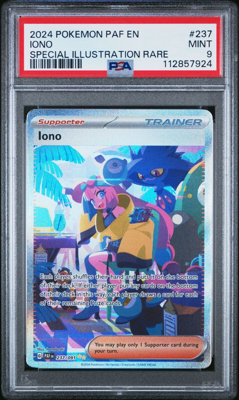 PSA 9 Iono 237/091 Sv: Paldean Fates Holo