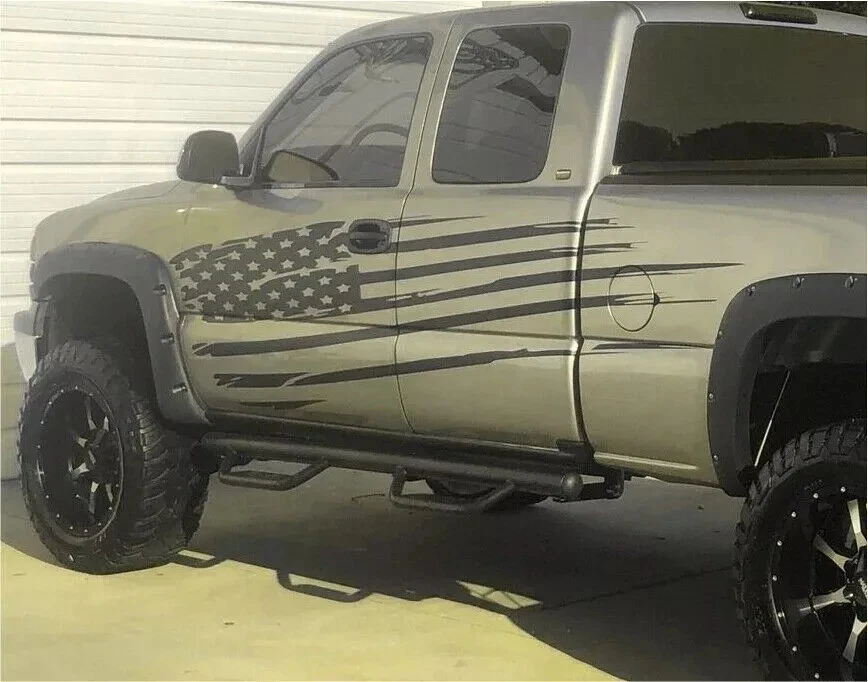 2X GRANDES Calcomanías Gráficas BANDERAS AMERICANAS Par Lado Izquierdo y Derecho - Hecho en EE. UU. Foto 4 de 4