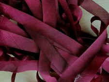 silk hand dyed bias 7/16" ribbon 1yd made in USA garnet
