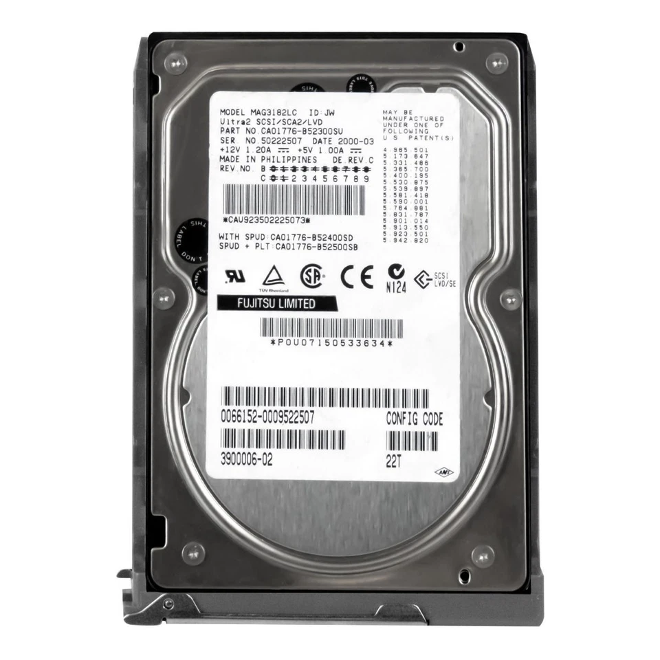 Disk Sun 3900006-02 18.2GB 10000U/Min 2MB SCSI ULTRA2 MAG3182LC 3.5'' Pollici - Immagine 2 di 3