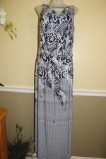 MILANO Women White/ Black/ Gray Maxi/Long Dress Size M