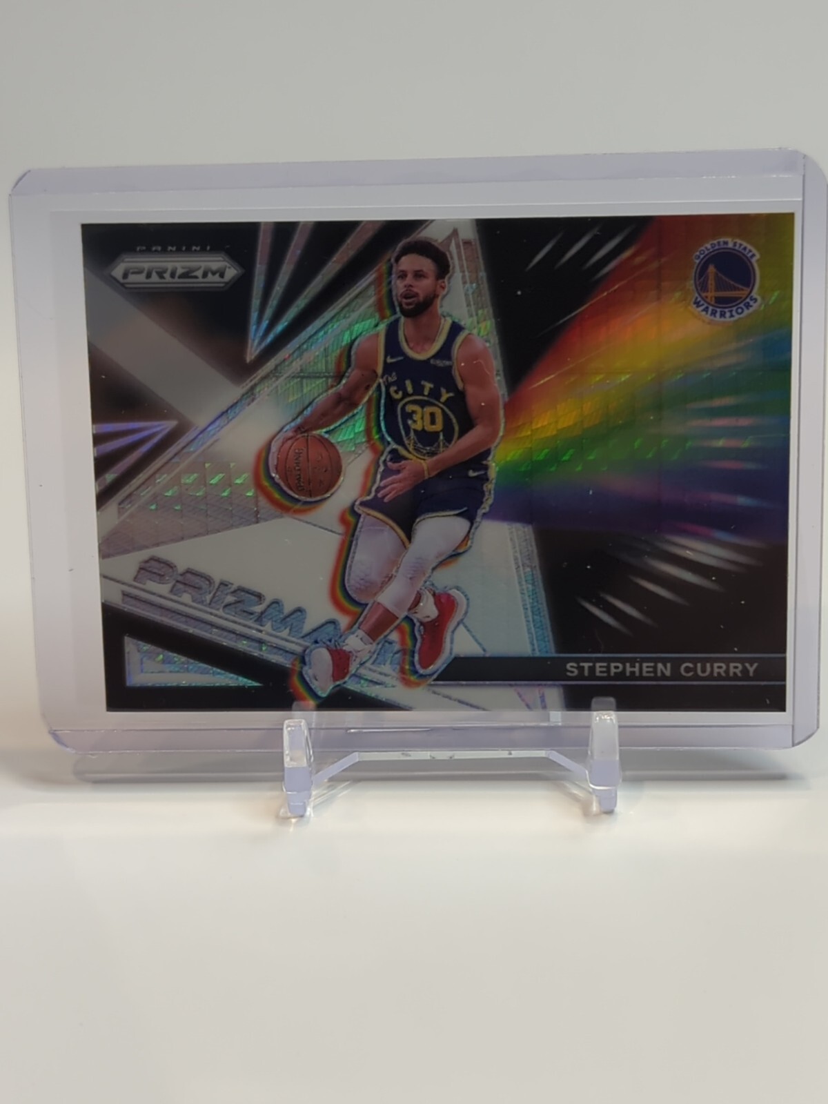 2021-22 Panini Prizm Stephen Curry Prizmatic Silver Hyper Prizm #26 - Warriors
