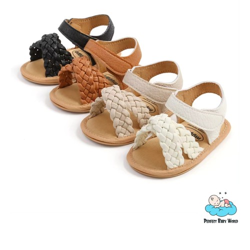 PU Leather Sole Baby Sandals & Slippers With Non-Slip Shoes For Baby Girl