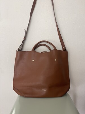 Furla Brown Leather Handbag / Crossbody Bag