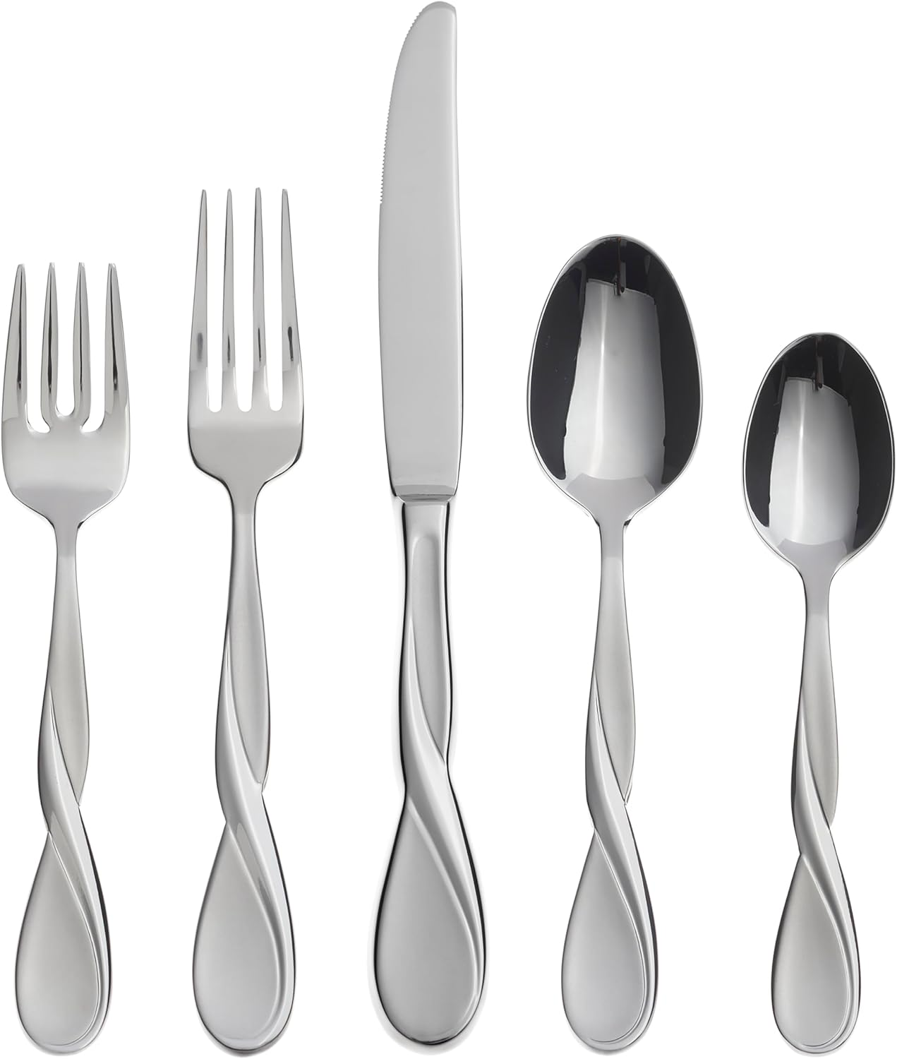 Oneida Satin Aquarius 5 Piece Fine Flatware Set, Service for 1 18/10 Stainless S