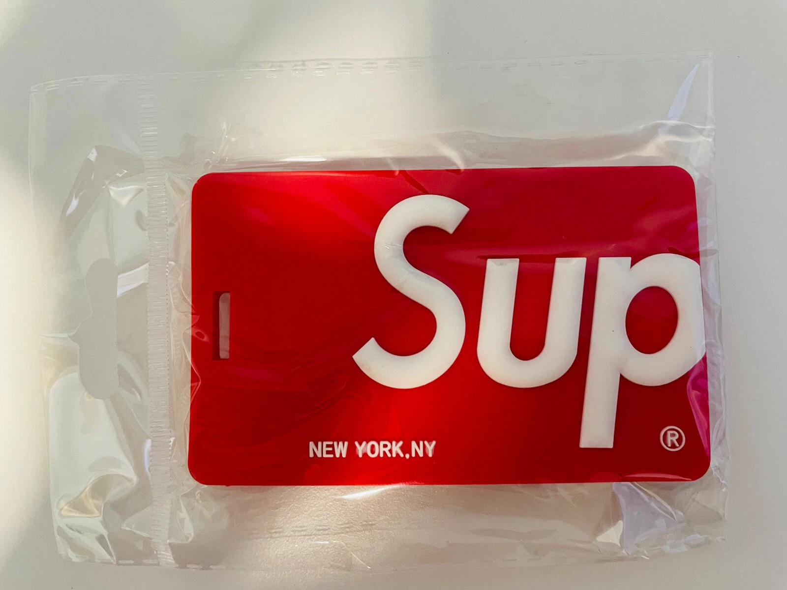 Porte carte porte clés boîte rouge suprême logo Tesla bague bracelet porte clés porte clés