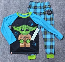 Star Wars Pajamas Boys X-Small 4-5 Long Sleeve Shirt Pant Lego PJ Set Yoda Gift