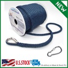 Anchor Rope Braided Anchor Line Navy 3/8" x 100' Premium Solid Braid MFP Boat