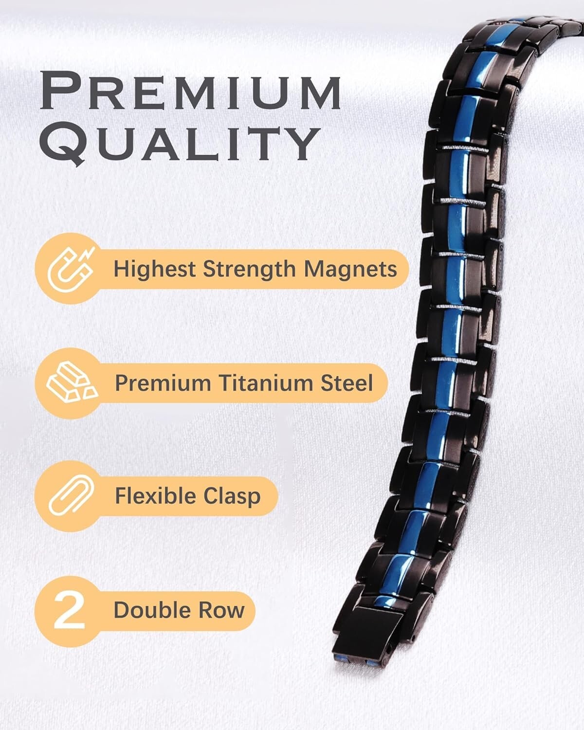 Jeracol Mens Therapy Bracelet Double Strong Blue&Black