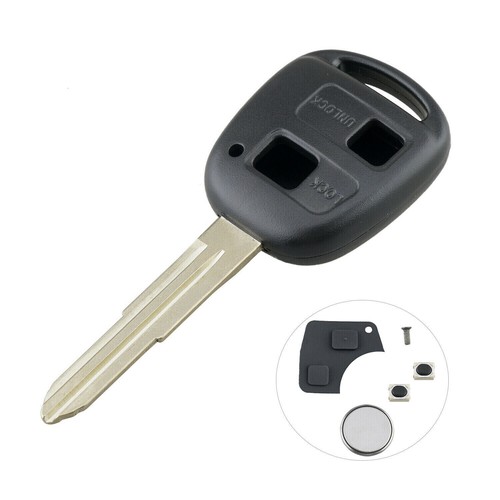 2 Button Key Fob Case Cover With Rubber Pad For Toyota Yaris Corolla Camry Prado eBay