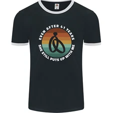 41 Year Wedding Anniversary 41st Marriage Mens Ringer T-Shirt FotL