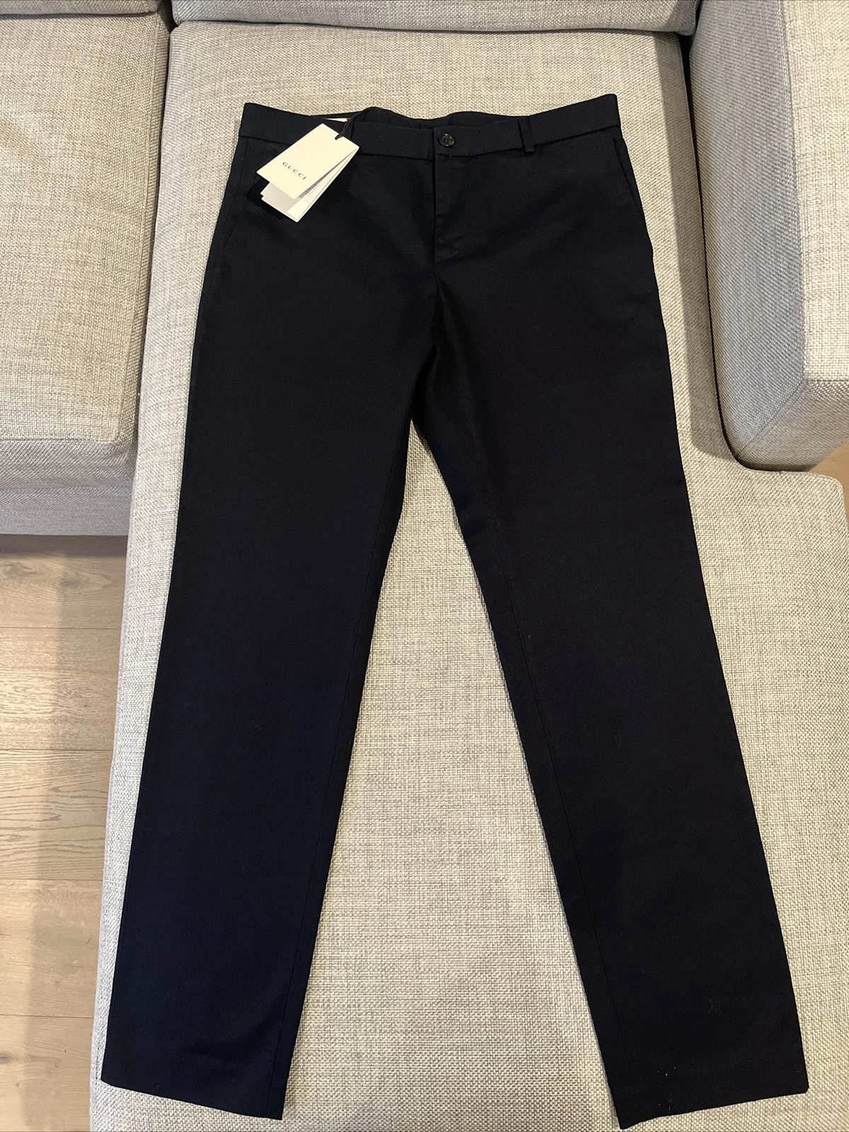 Nouveau pantalon perceuse en coton militaire bleu militaire authentique Gucci 519546 Z396H taille 48