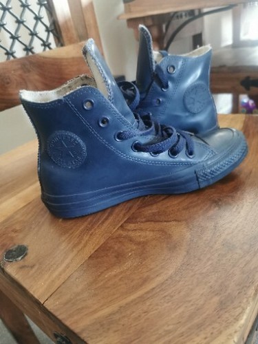 Entrenadores de goma azul lluvia Converse Chuck Taylor talla Reino Unido 3 alto para todo clima - Imagen 6 de 8