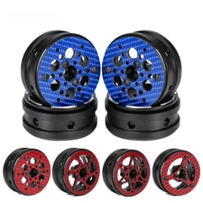 4pcs 1.9" Carbon Fiber Beadlock Wheel Rims for 1/10 RC Axial SCX10 TRX4 Capra