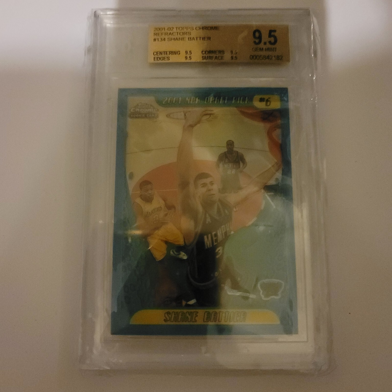 2001-02 Topps Chrome Refractor #134 Shane Battier Rookie Card BGS 9.5