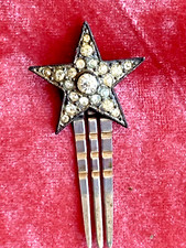 Pince à cheveux en étoile style SISSI pierre DIAMANT argent /pyrite poinçonnée