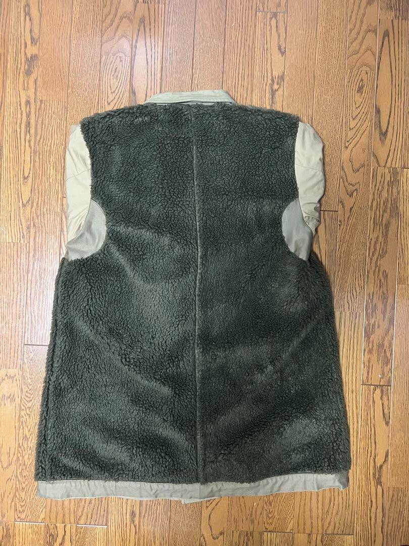 Nigel Cabourn Coat Khaki/Ivory SIZE: M (46) Reversible Popular