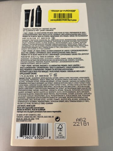 MAC Cosmetics Primped & Prepped Kit: Radiant Yellow NIB - Picture 2 of 2