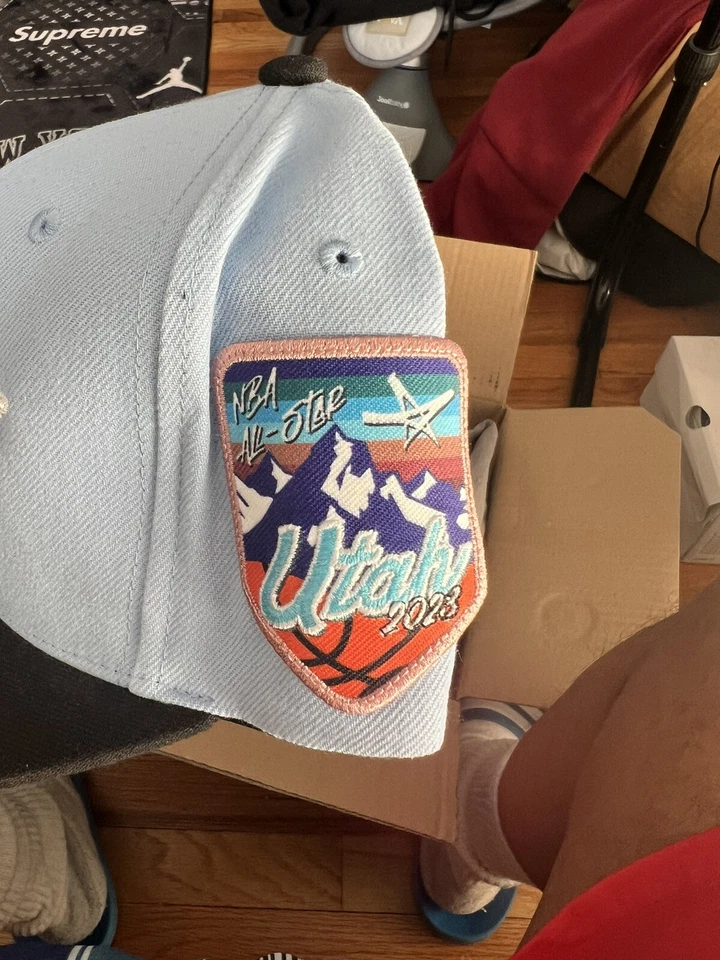 utah jazz mitchell and ness snapback NBA ALL STAR 23   40 Seasons Sky Blue Black - Image 2 of 4