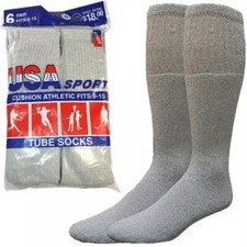 Wholesale Bulk Lot Men Tube Socks Over the Calf Big & Tall Size 9-15 10-15 13-16