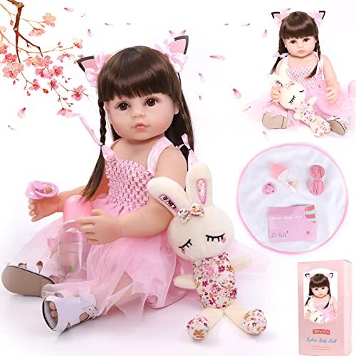 ZIYIUI Bambole Reborn 22 Pollici 55 cm Realistico Baby Dolls Bambino (c9J)