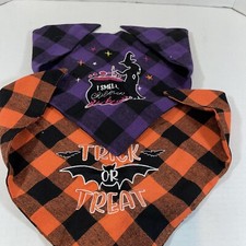 Halloween Embroidered Dog Bandana Reversible size Small