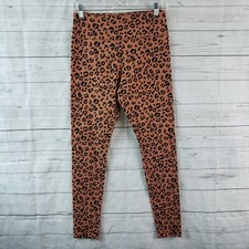 Wild Fable Womens High Rise Leggings Sz Medium Black Brown Animal Print Cotton